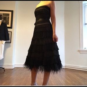 strapless black cocktail dress